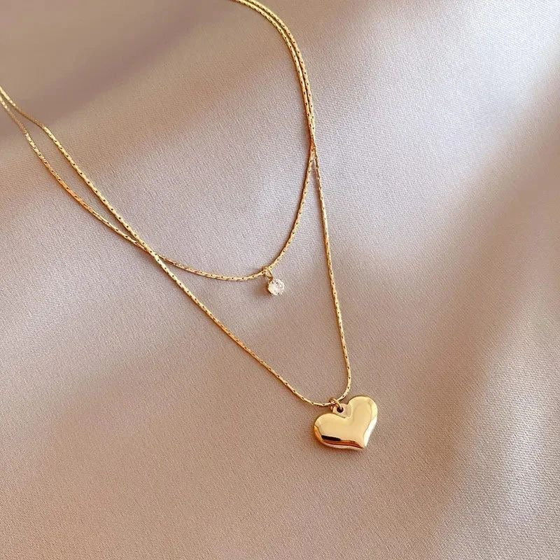 Layered Heart Necklace