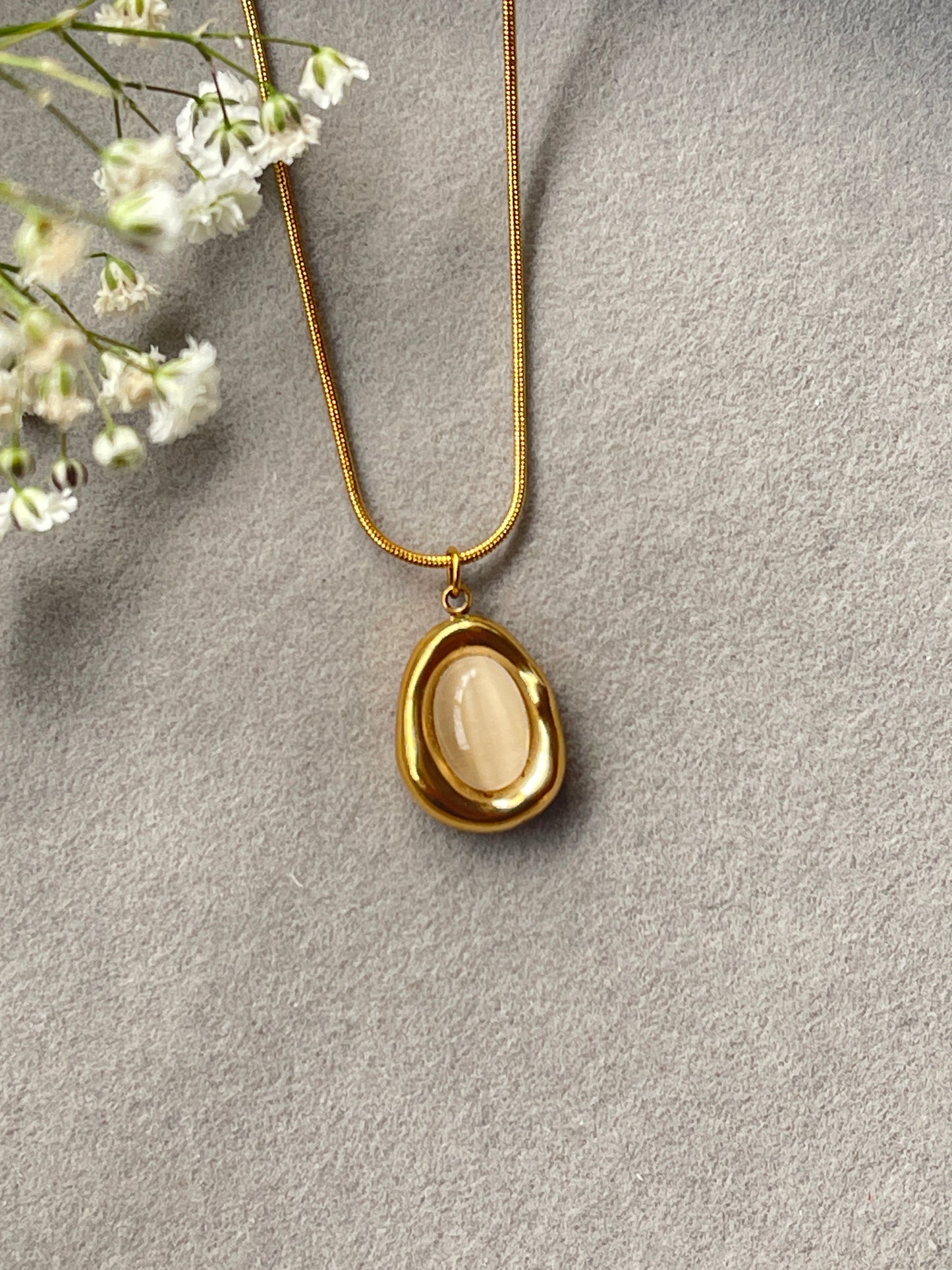 Halo Gem Drop Necklace