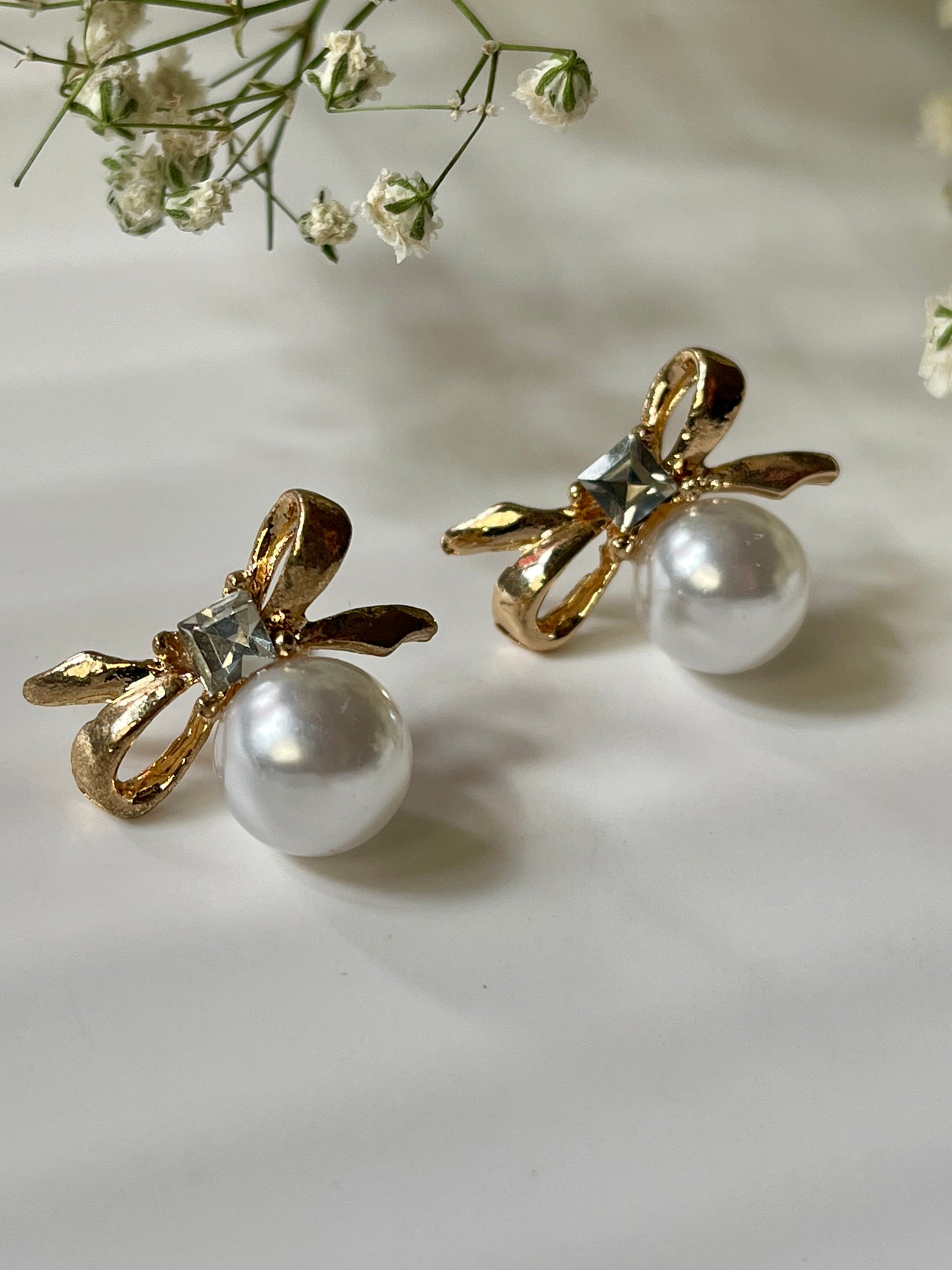 Pearl Bow Earrings