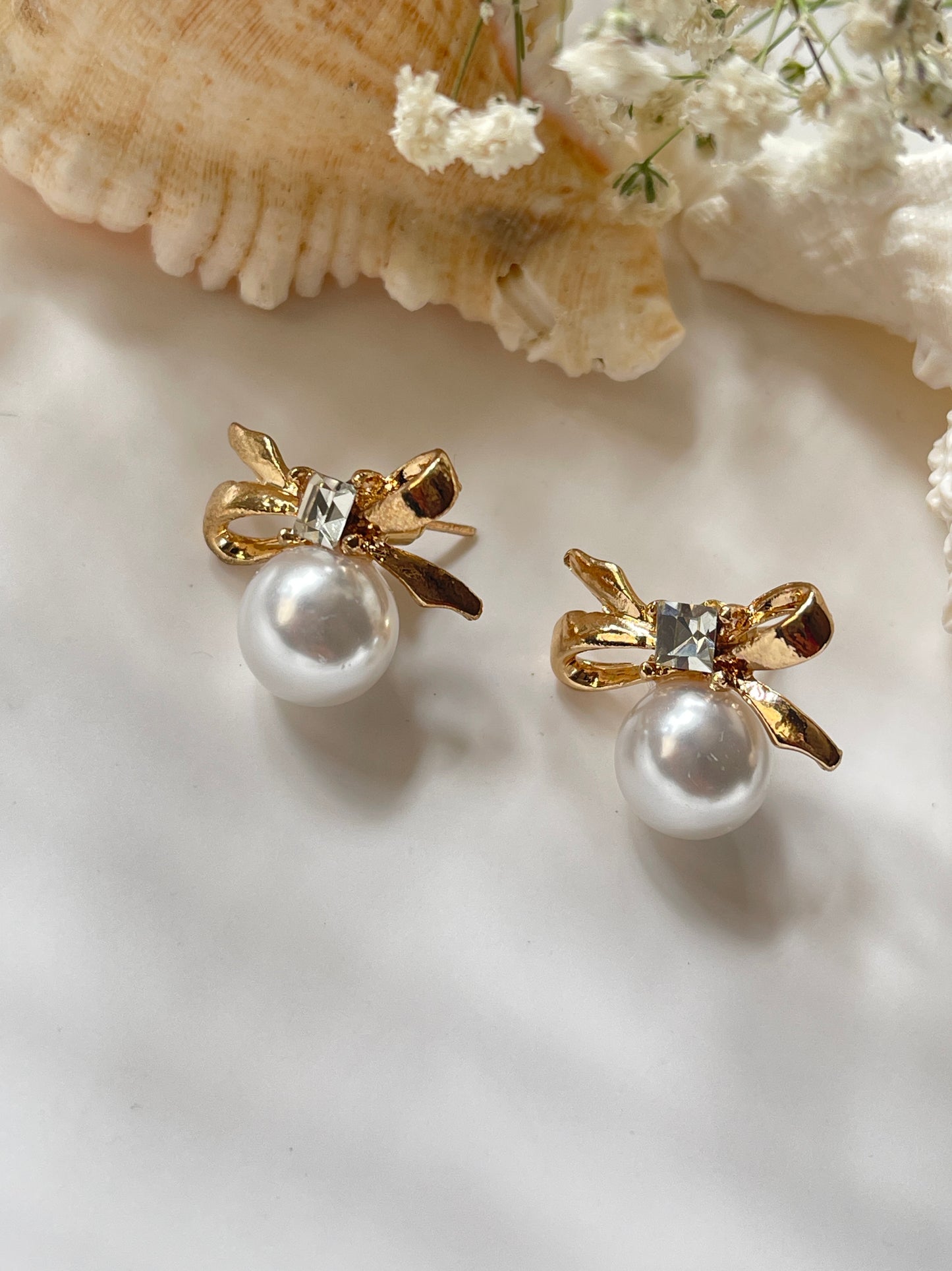 Pearl Bow Earrings
