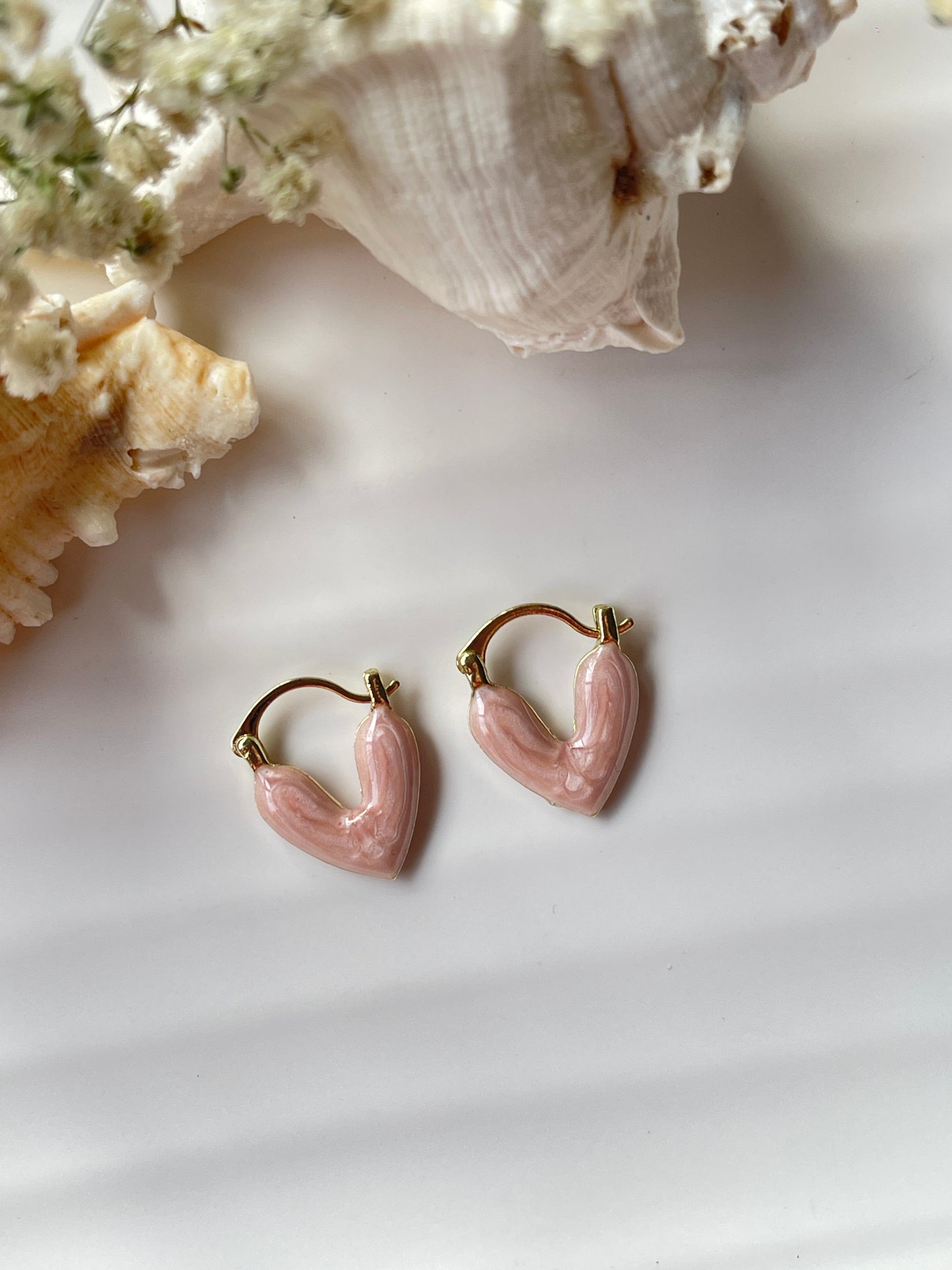 Pink Heart Earrings