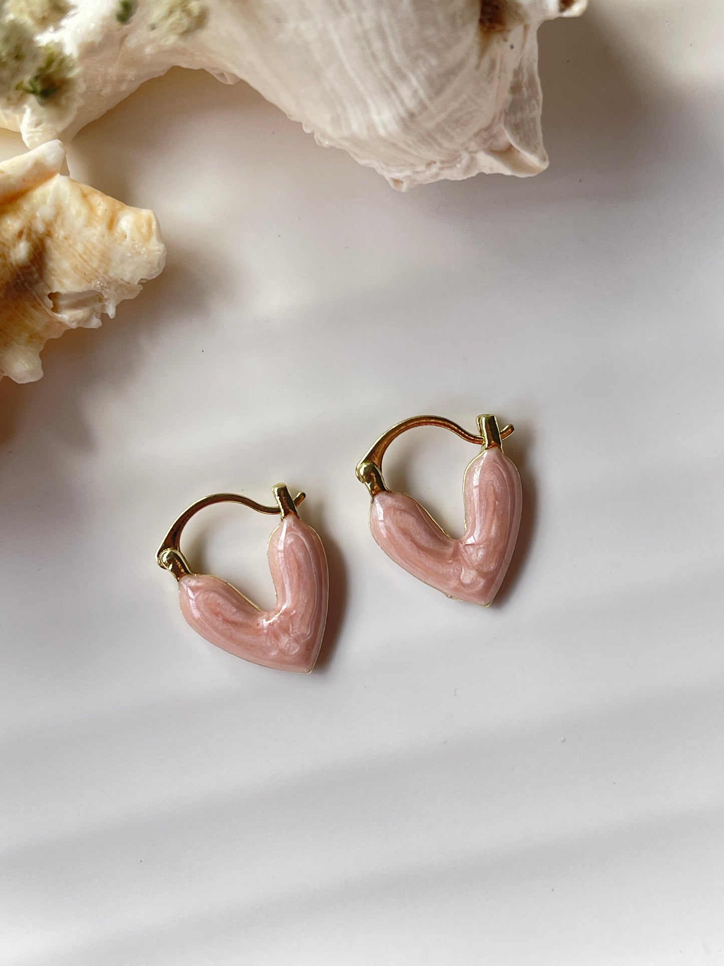 Pink Heart Earrings