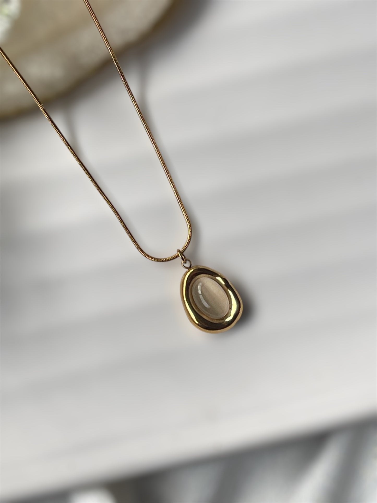 Halo Gem Drop Necklace
