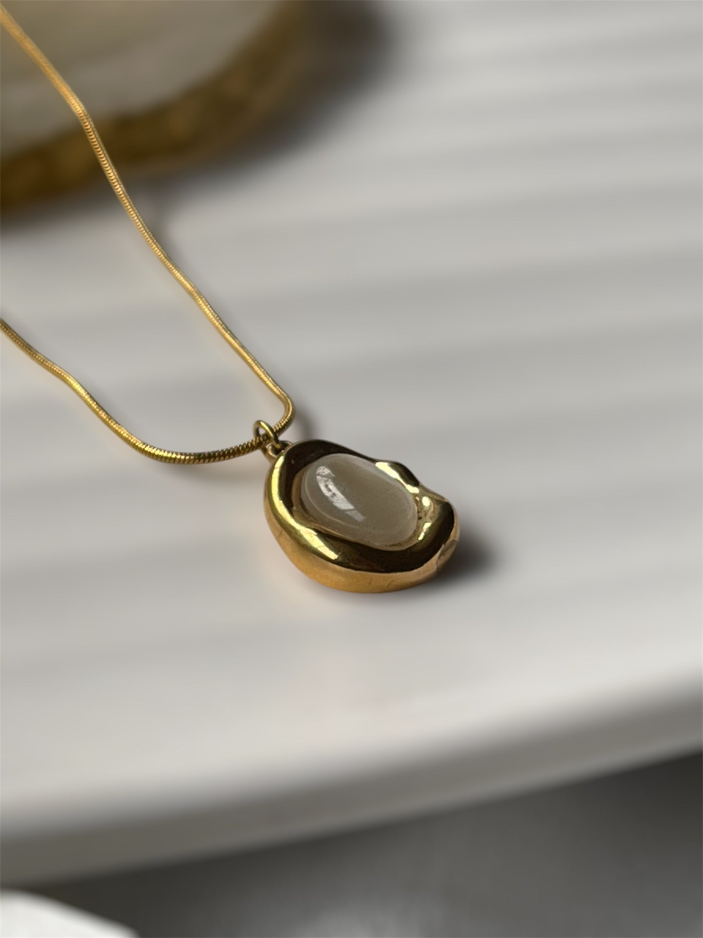 Halo Gem Drop Necklace