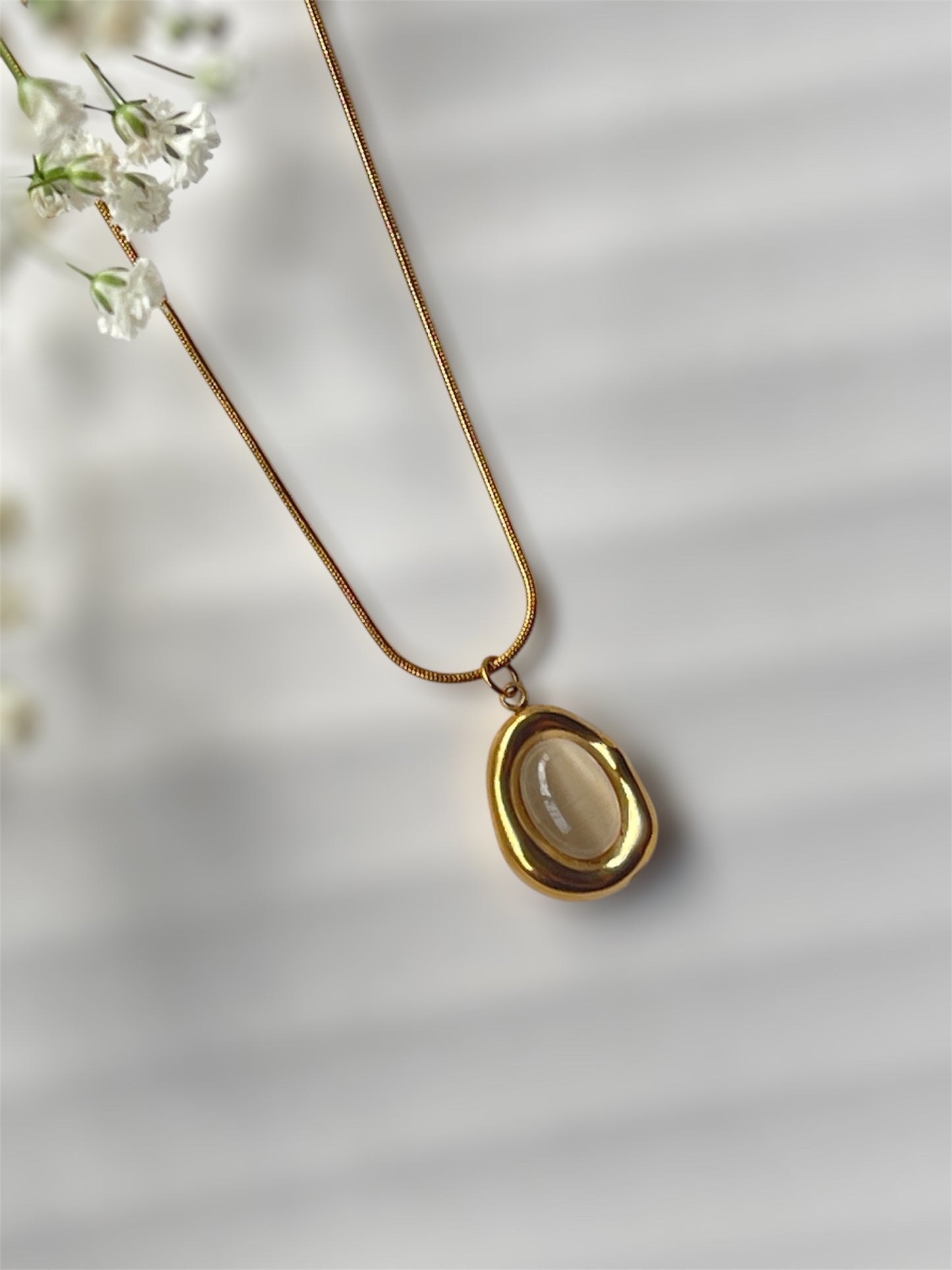 Halo Gem Drop Necklace