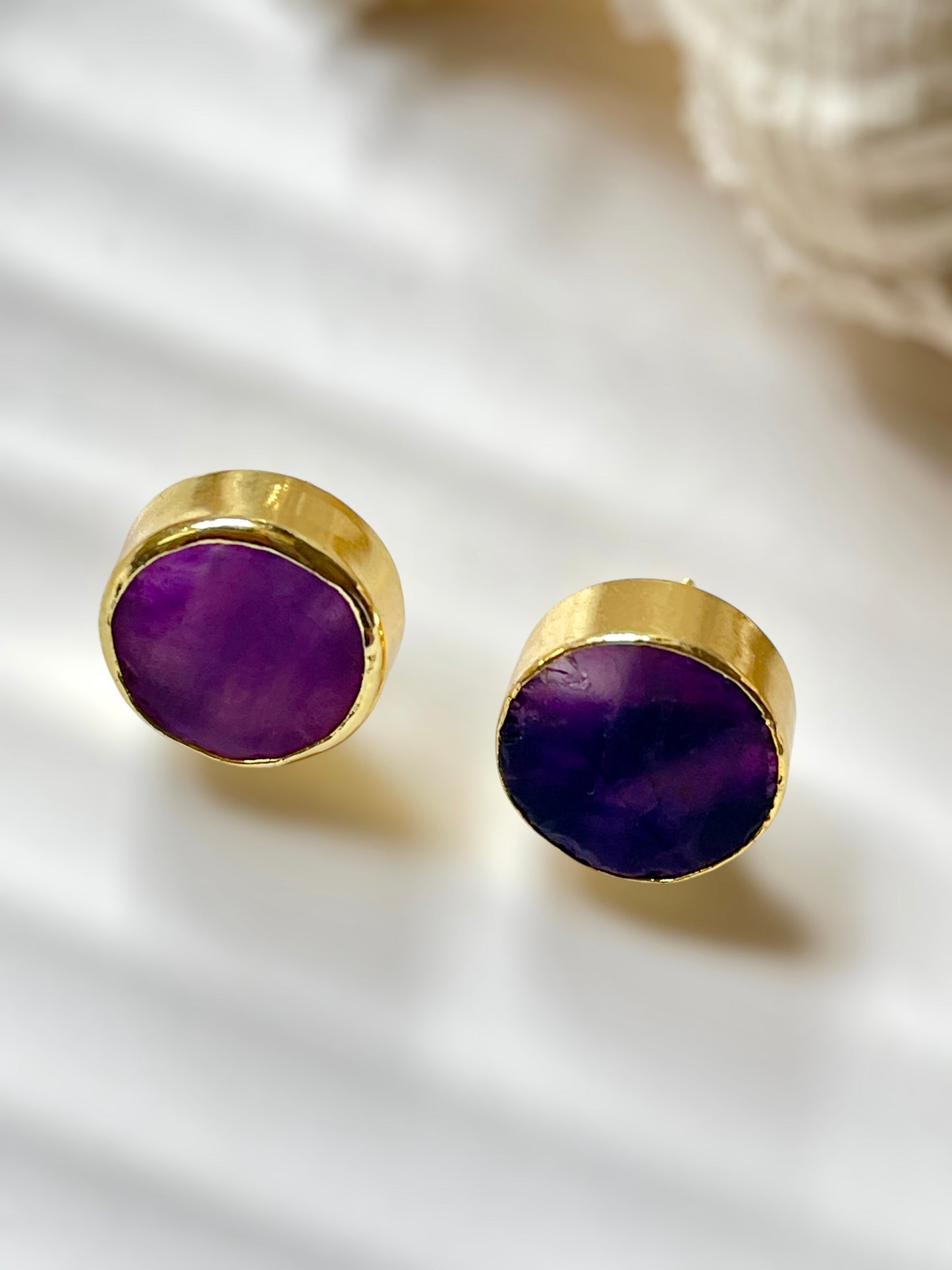 Amethyst Raw Stone Earrings