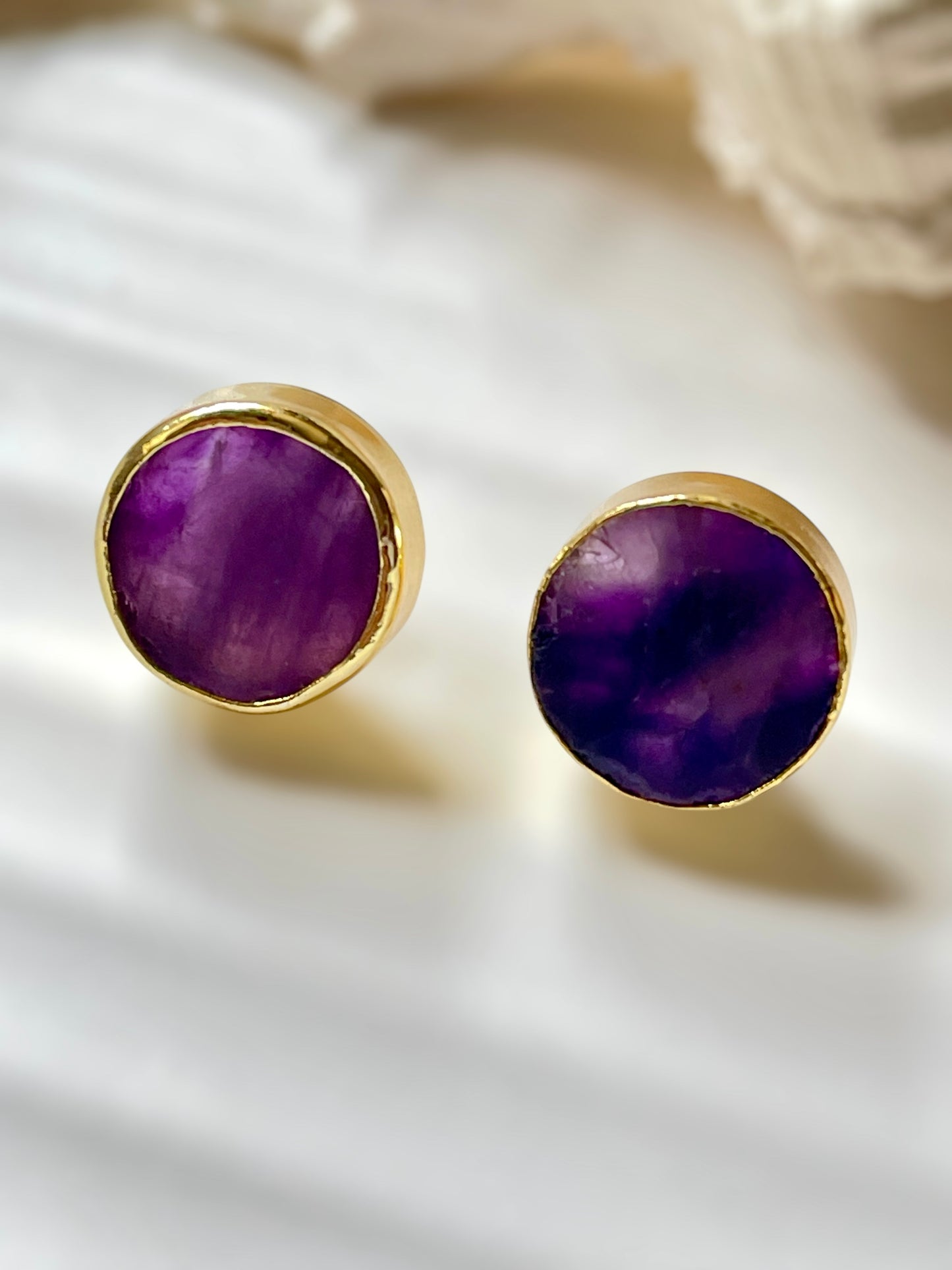 Amethyst Raw Stone Earrings
