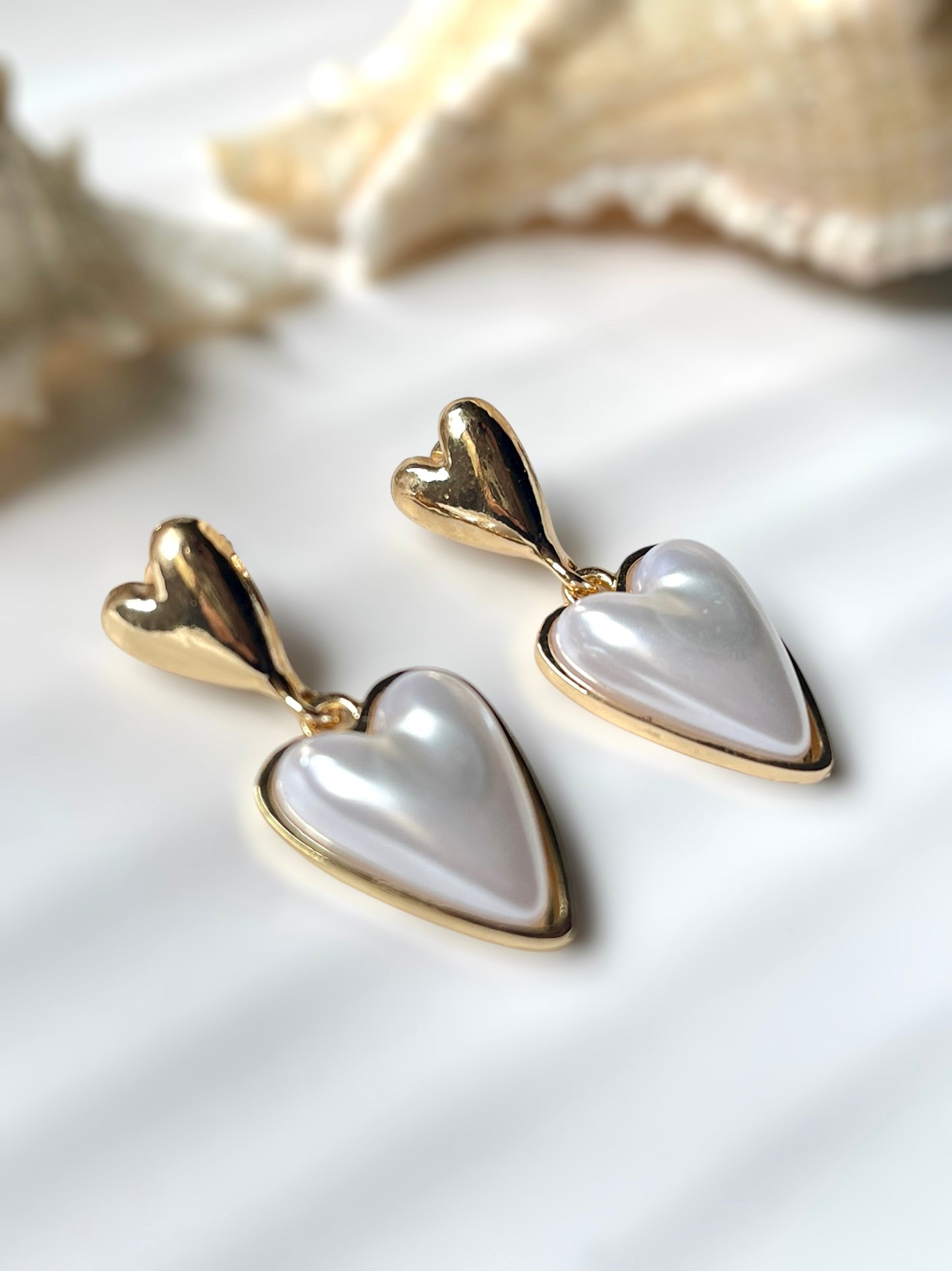 Pearl Heart Earrings