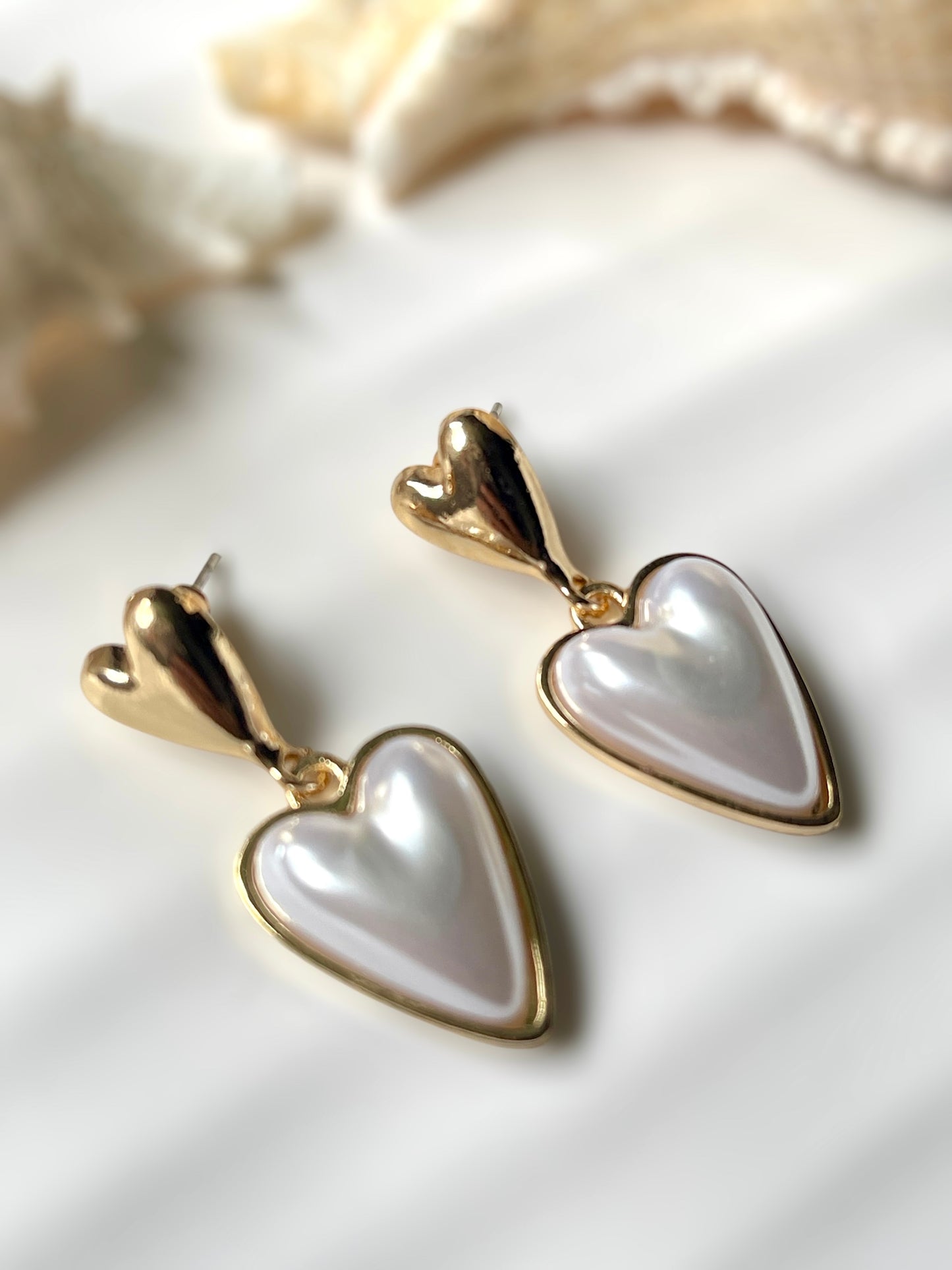 Pearl Heart Earrings