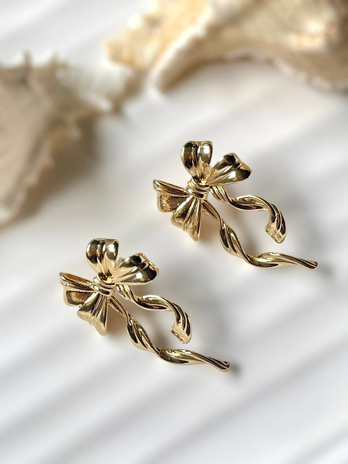 Elongated Bow Earrings