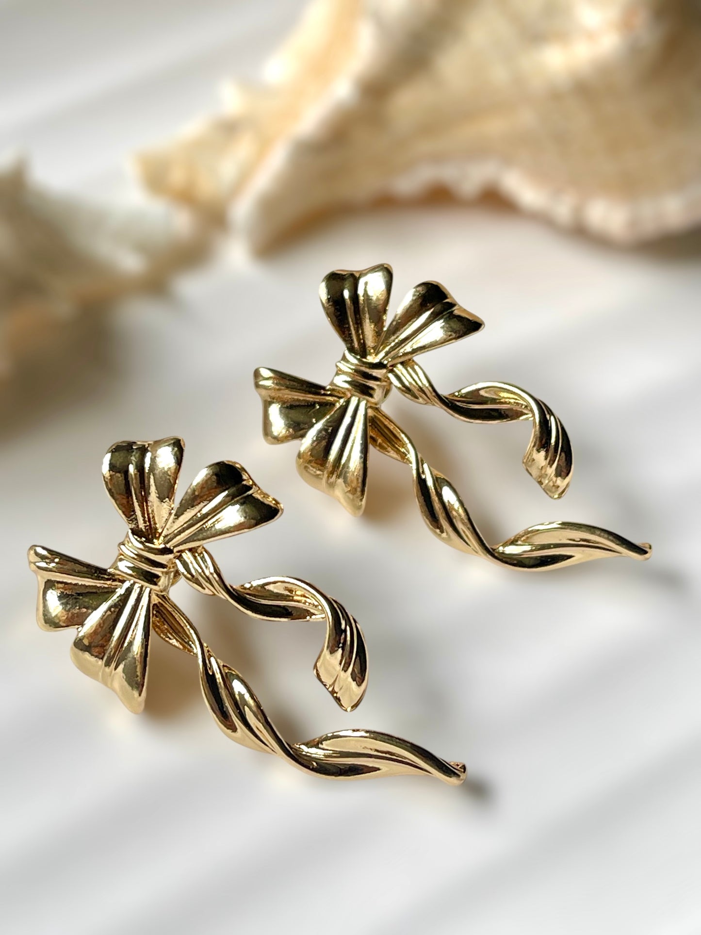Elongated Bow Earrings