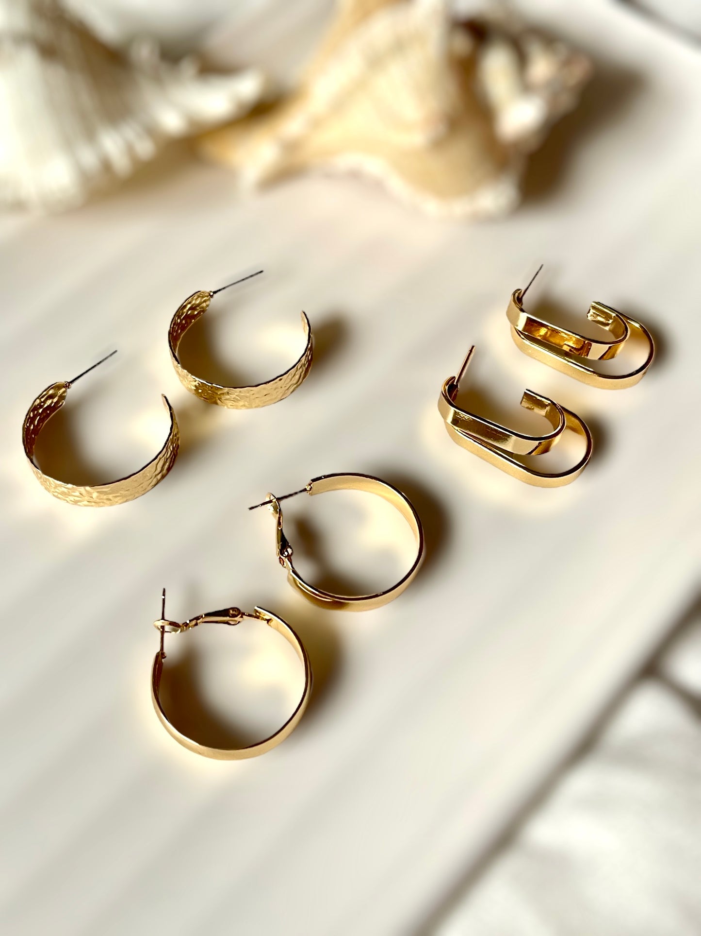 Blossom pair of 3 earrings