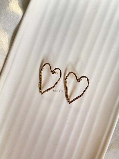 Bold heart earrings