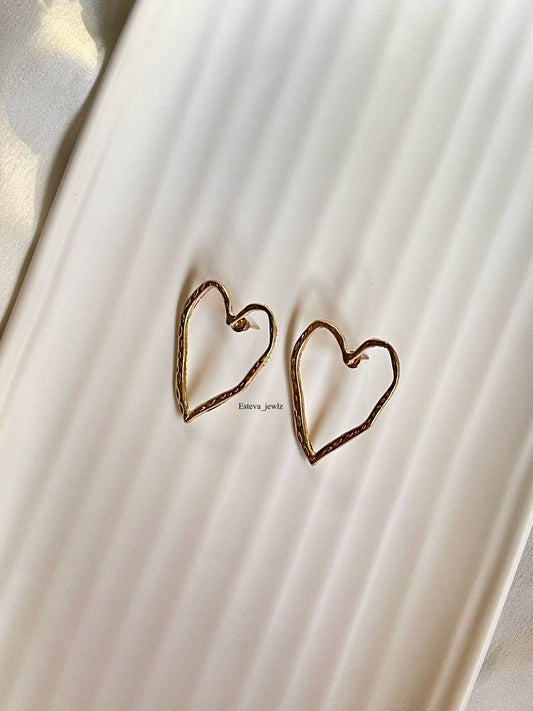 Bold heart earrings