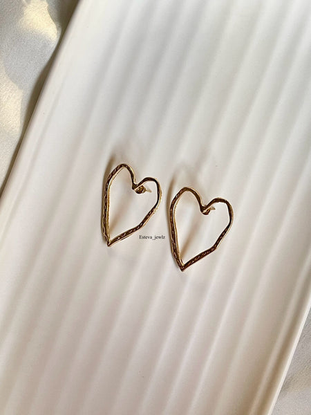 Bold heart earrings