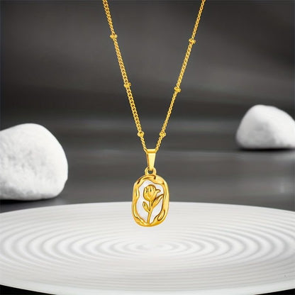Golden Dew Drop Bloom Necklace