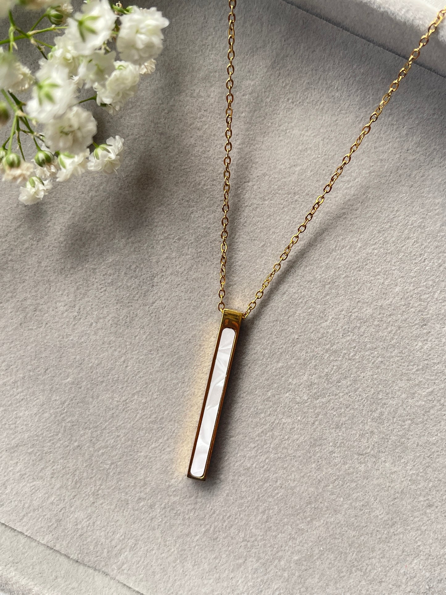 White Bar Necklace