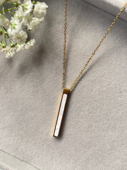 White Bar Necklace