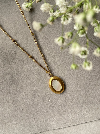 Gold Filled Mother of Pearl Necklace