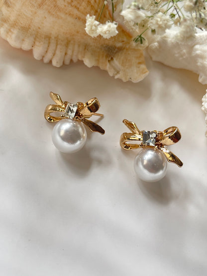 Pearl Bow Earrings