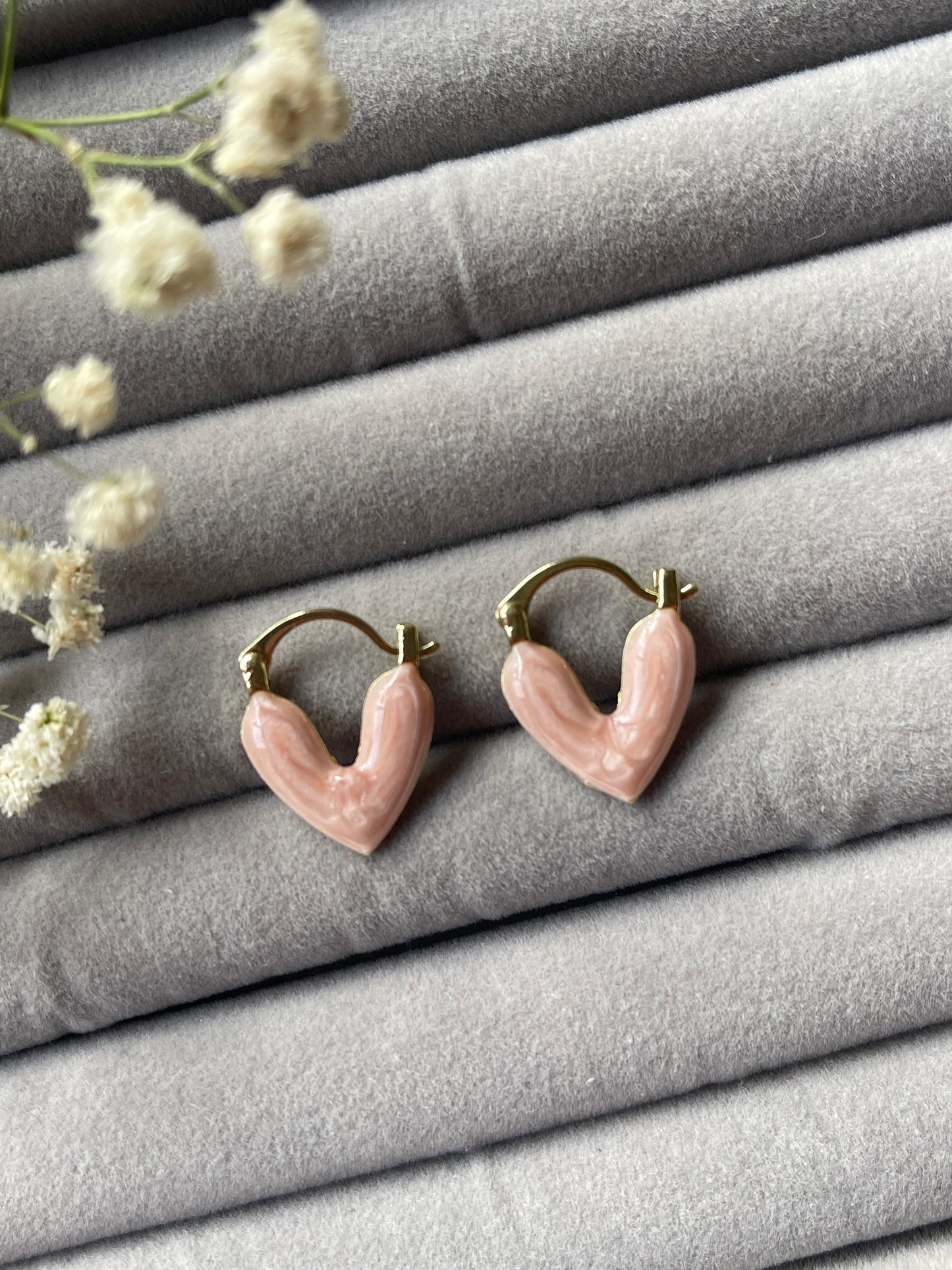 Pink Heart Earrings