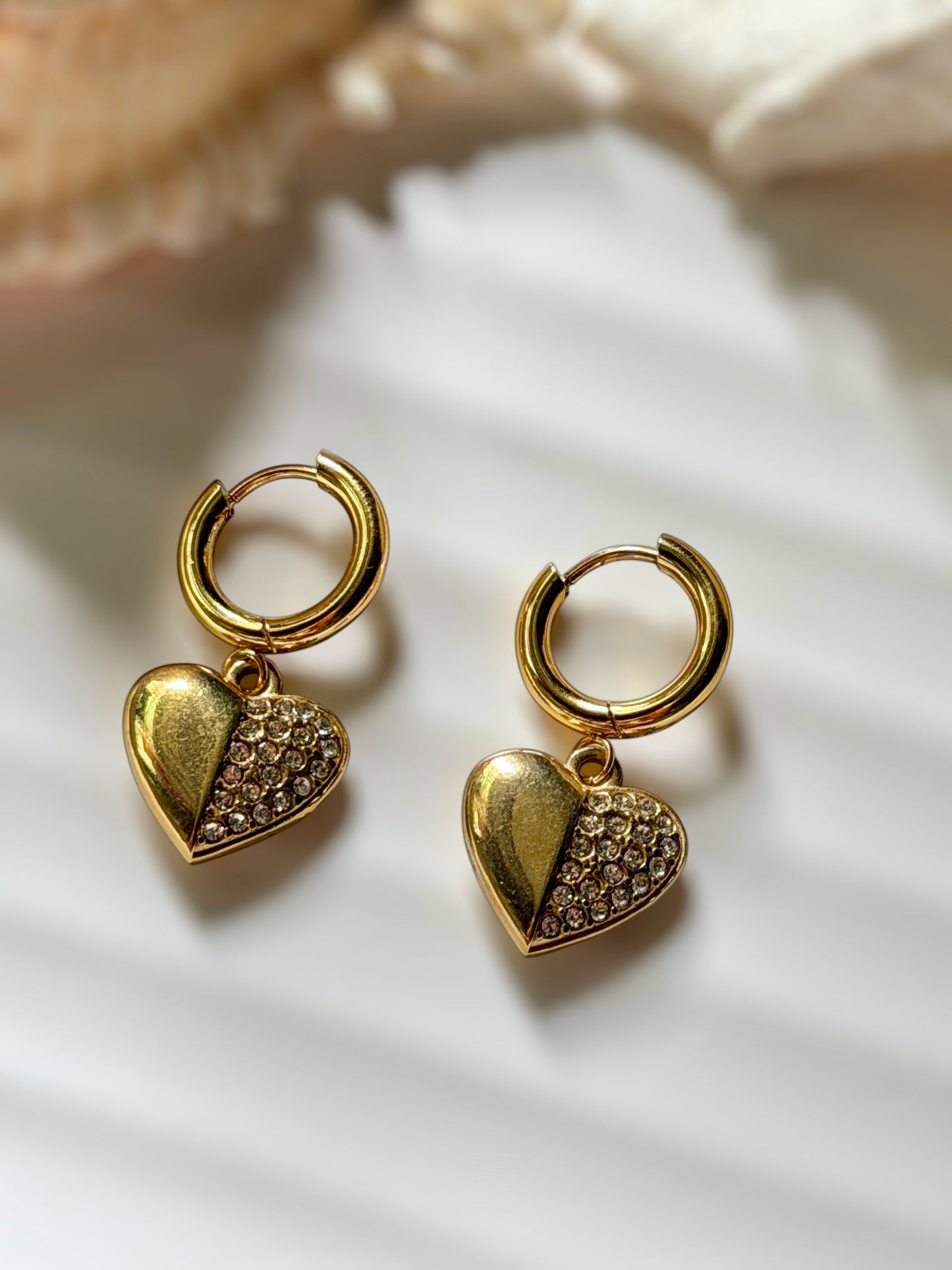 Sweetheart pave earrings