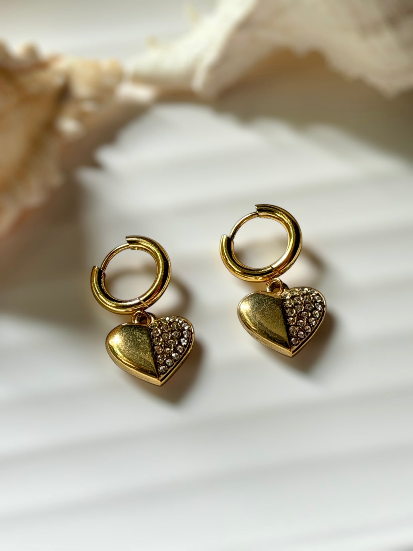 Sweetheart pave earrings