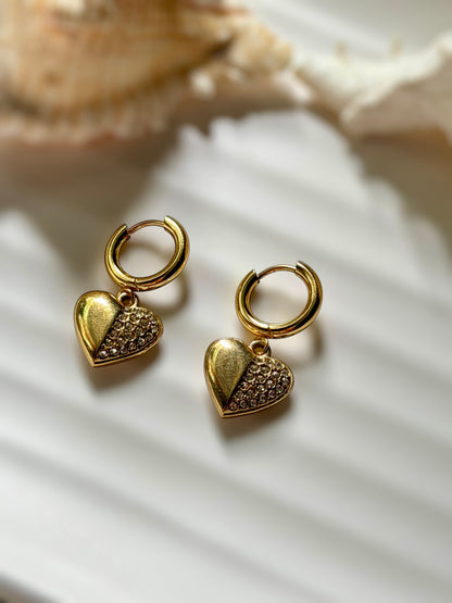 Sweetheart pave earrings