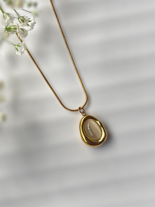Halo Gem Drop Necklace