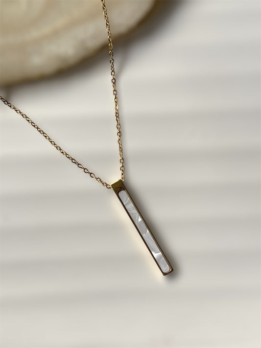 White Bar Necklace