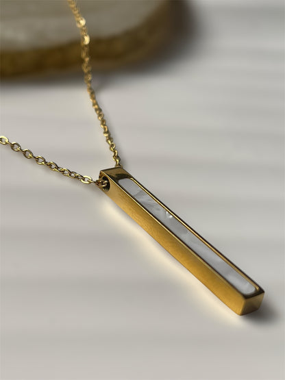 White Bar Necklace