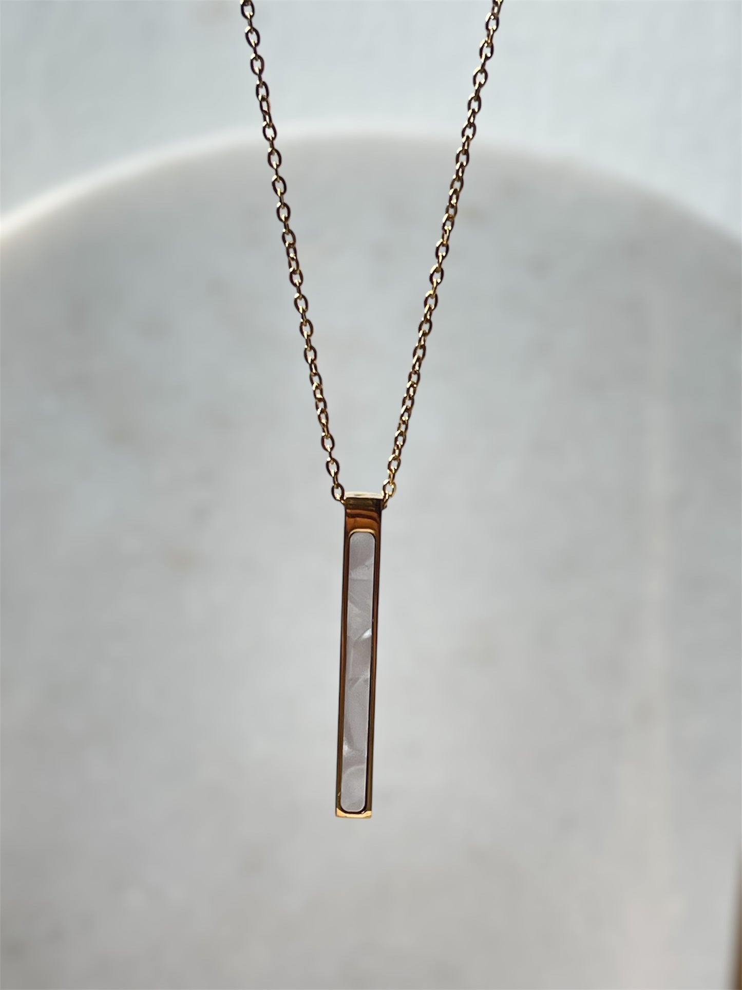 White Bar Necklace
