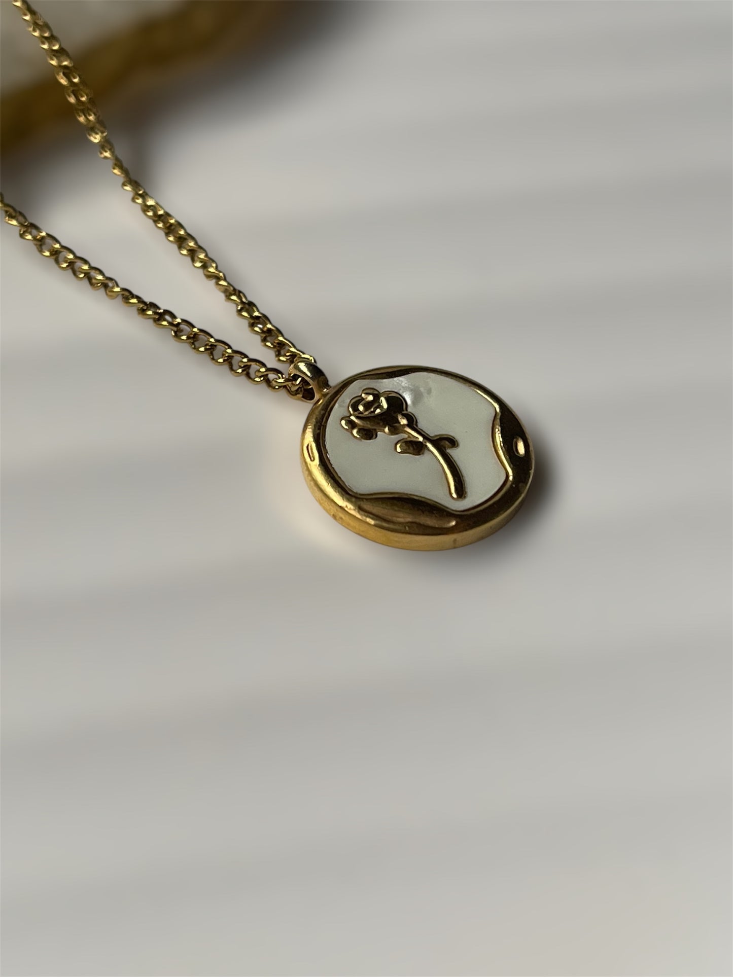 White Rose Necklace