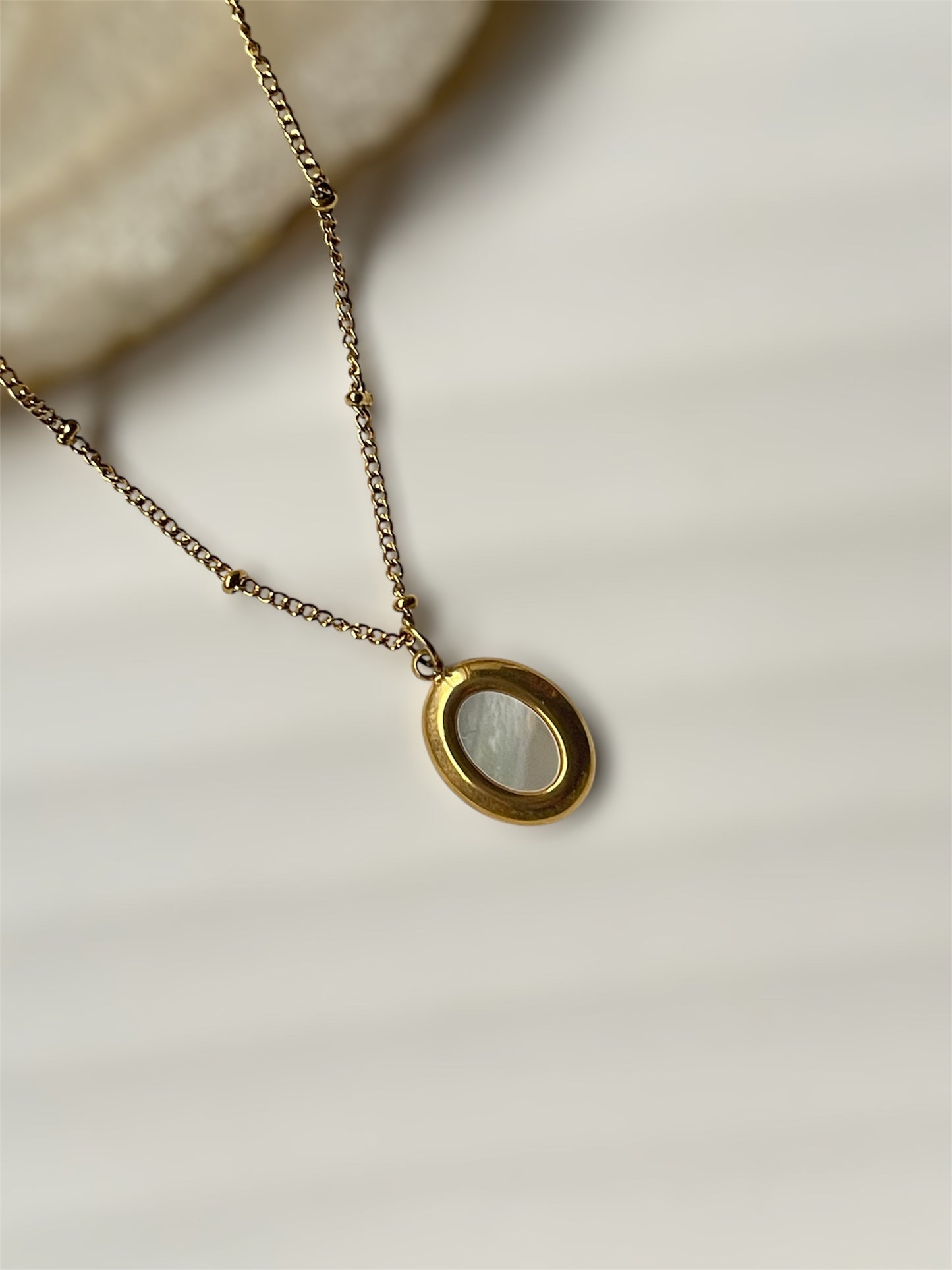 Gold Filled Mother of Pearl Necklace