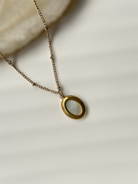 Gold Filled Mother of Pearl Necklace