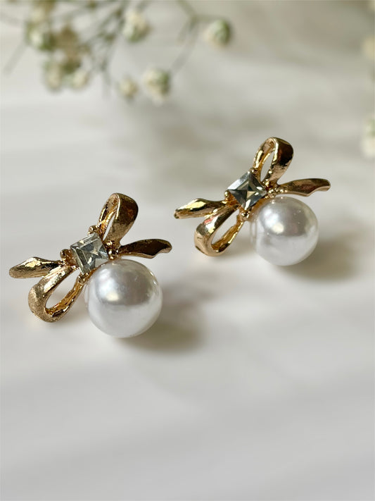 Pearl Bow Earrings