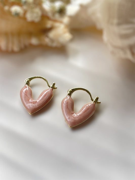 Pink Heart Earrings