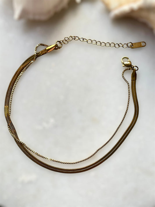 Gold Textured Anklet