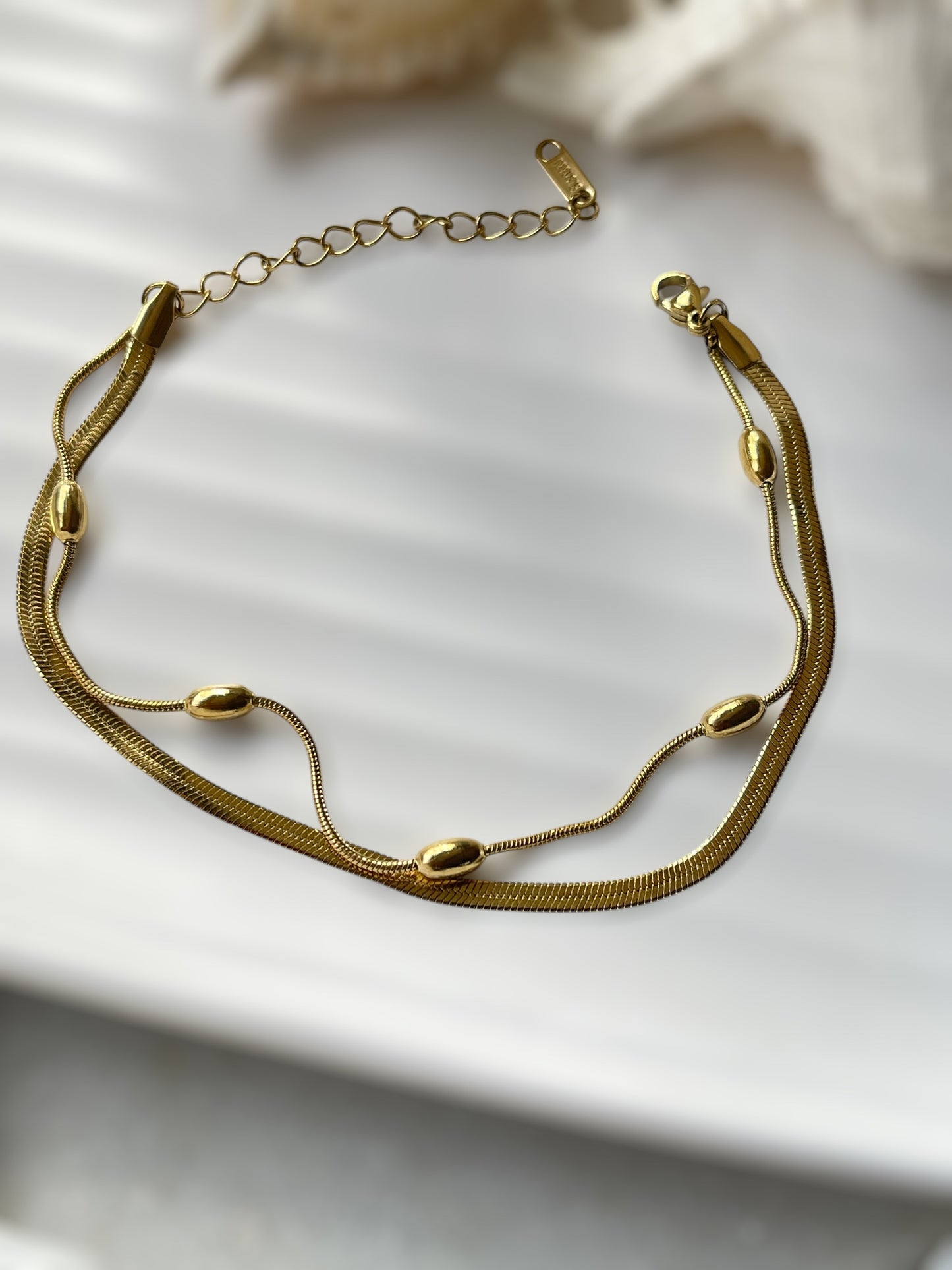 Glimmer Bead Anklet