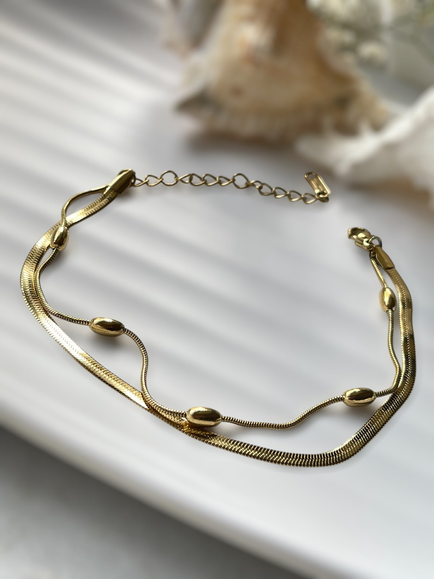 Glimmer Bead Anklet