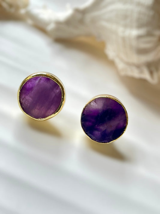 Amethyst Raw Stone Earrings