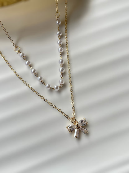 Misty Pearl Layered Necklace