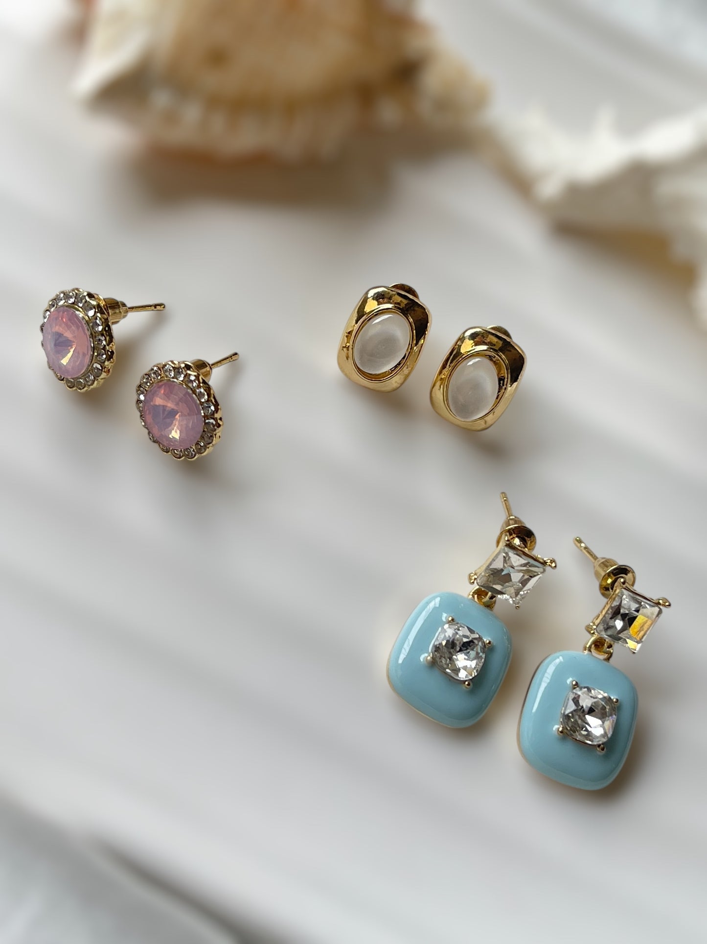 Trinity Gleam Set of 3 Earrings
