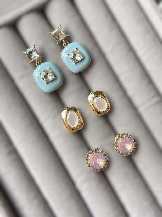 Trinity Gleam Set of 3 Earrings