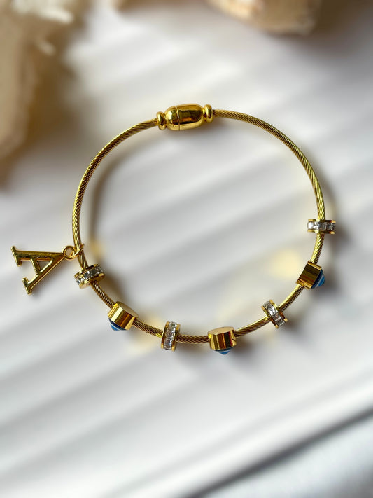 Personalised Evil Eye Cuff Bracelet