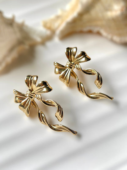 Elongated Bow Earrings