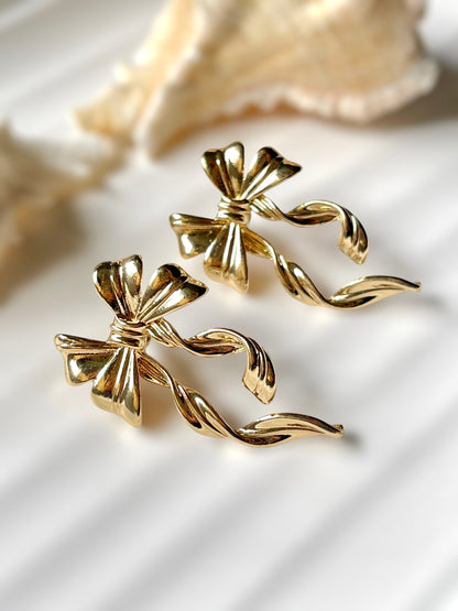 Elongated Bow Earrings