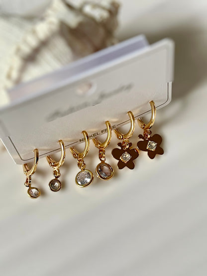 Ember Pair of 3 earrings