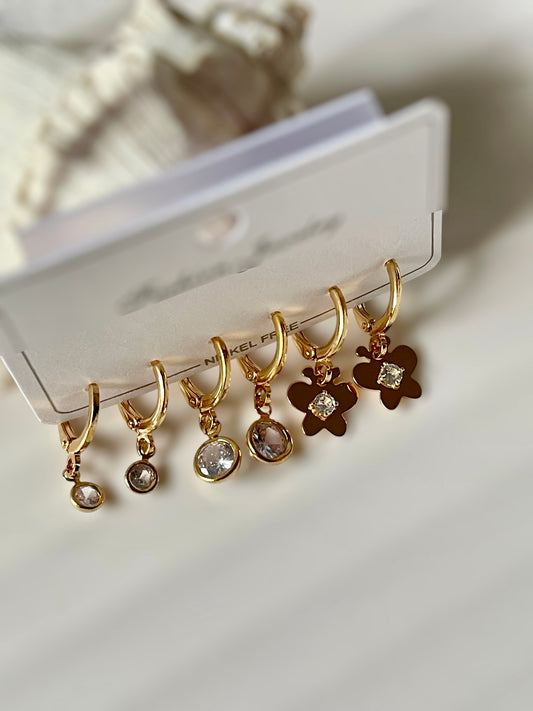 Ember Pair of 3 earrings