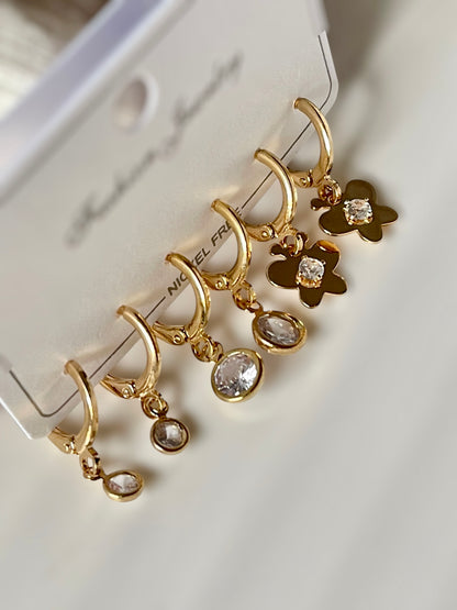 Ember Pair of 3 earrings